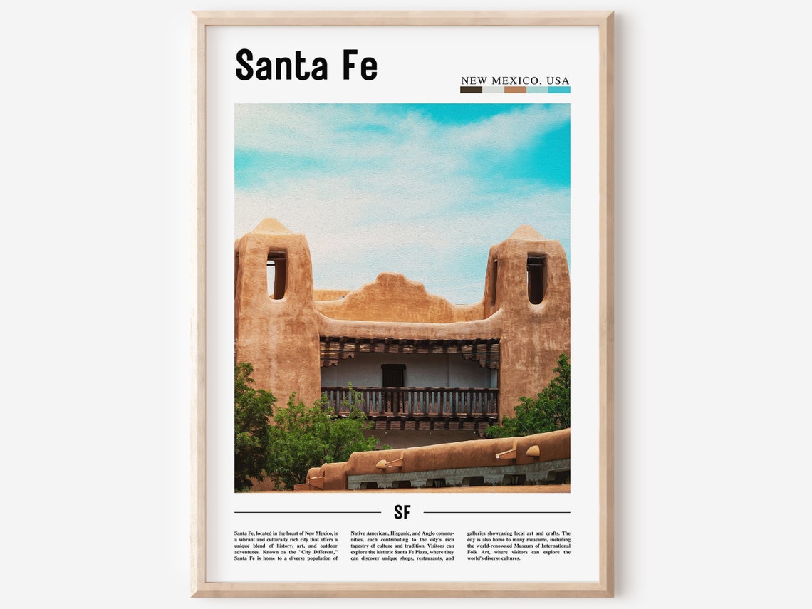 Santa Fe Poster Santa Fe Print Santa Fe Wall Art United States Photo United States Poster United States Print