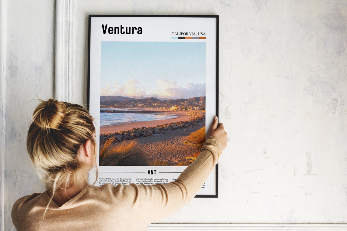 Ventura Print Ventura Poster Ventura Wall Art Oil Painting Poster Colorful City Print City Artwork Travel Artwork Travel Wall Art - Image 4