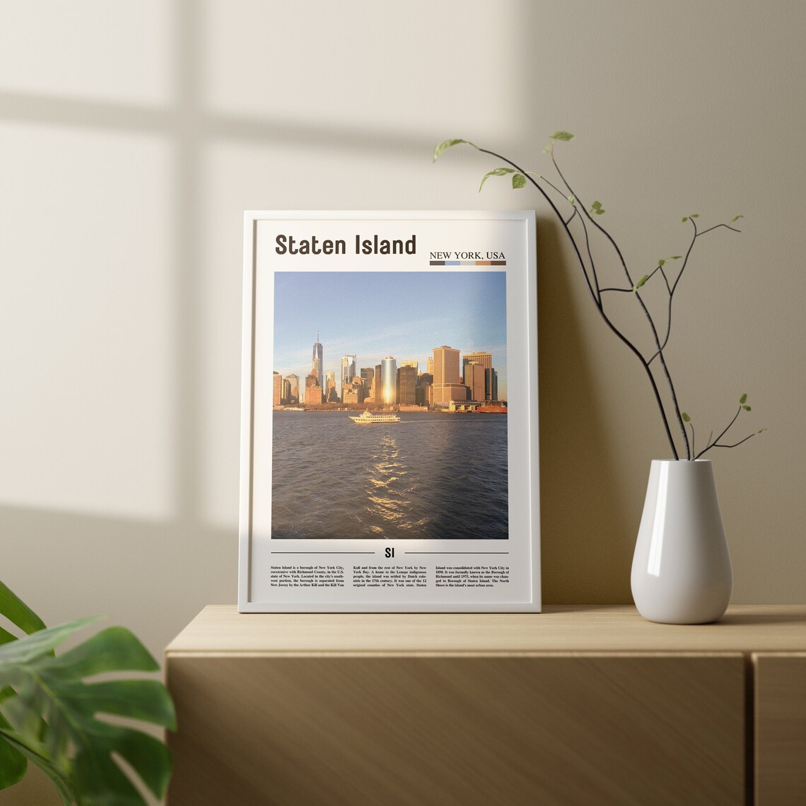 Staten Island Oil Painting Poster, Travel Artwork - Image 2