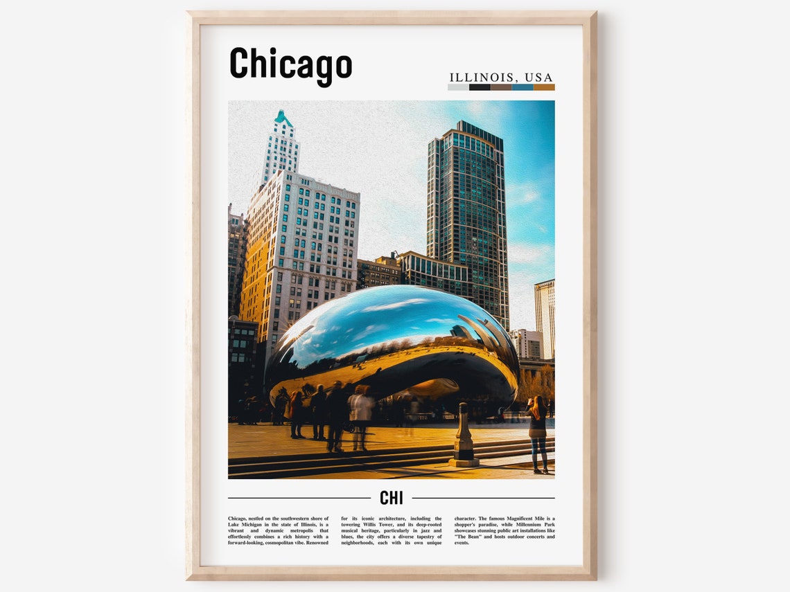 Chicago Print Chicago Poster Chicago Wall Art United States Photo United States Poster United States Print