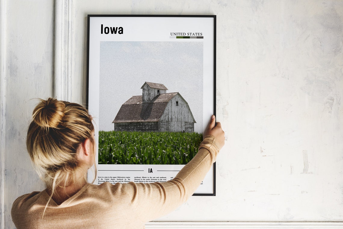 Iowa Poster Iowa Print Iowa Wall Art United States Photo United States Poster United States Print - Image 4