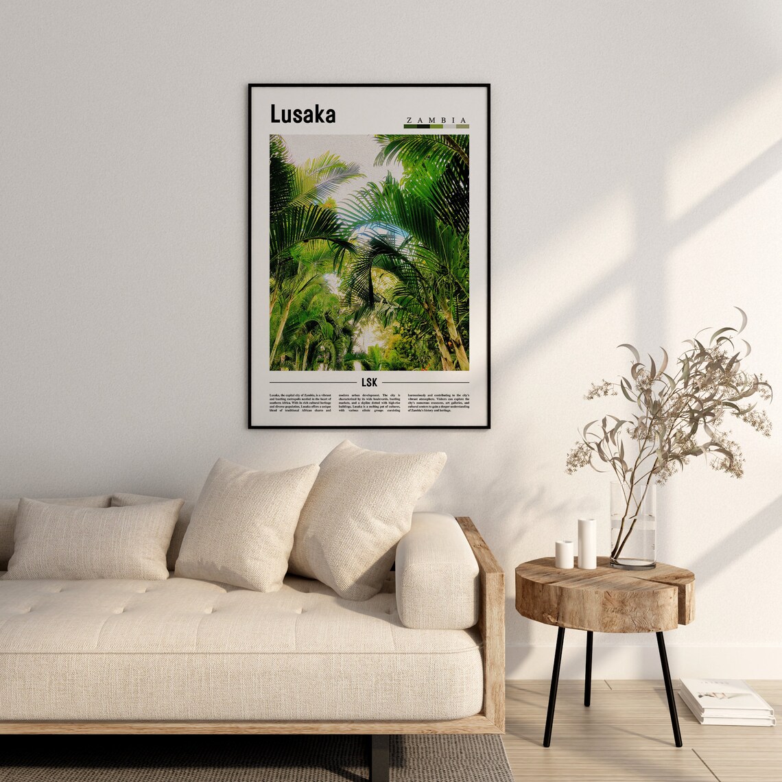 Lusaka Poster Lusaka Print Lusaka Wall Art Minimal Travel Print Travel Destination Oil Painting Poster - Image 3
