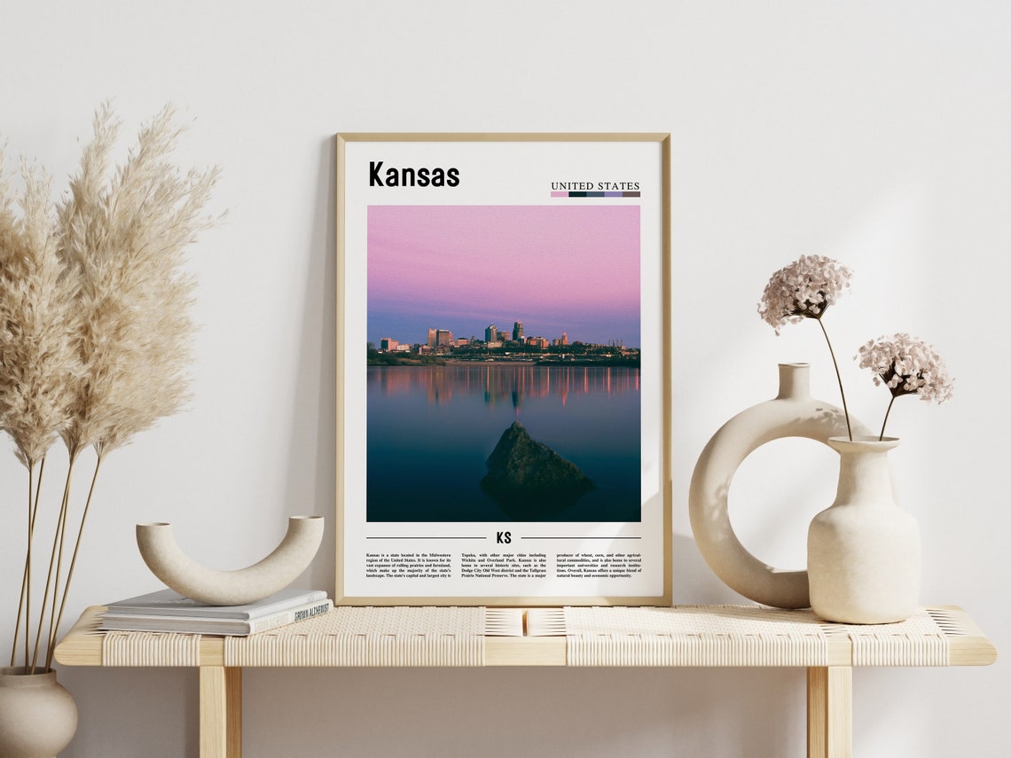 Kansas Poster Kansas Print Kansas Wall Art United States Photo United States Poster United States Print - Image 5