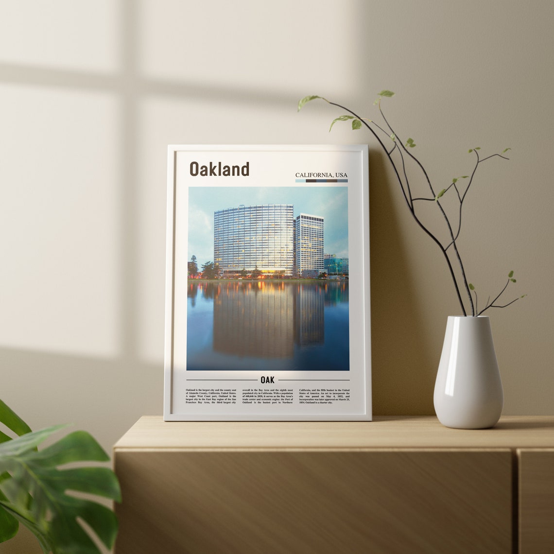 Oakland Print Oakland Poster Oakland Wall Art Oil Painting Poster Colorful City Print City Artwork Travel Artwork Travel Wall Art - Image 2