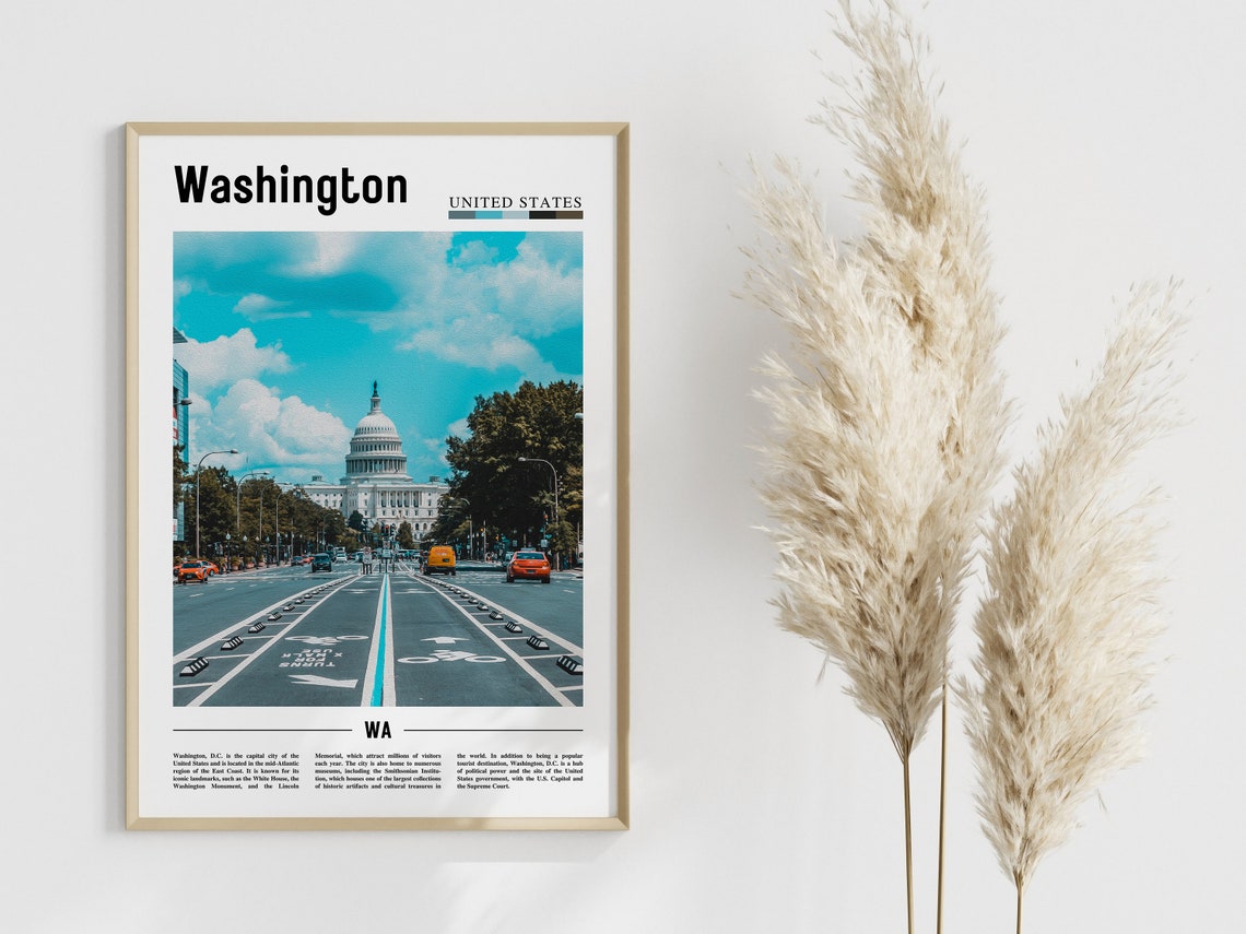 Washington Poster Washington Print Washington Wall Art United States Photo United States Poster United States Print - Image 3