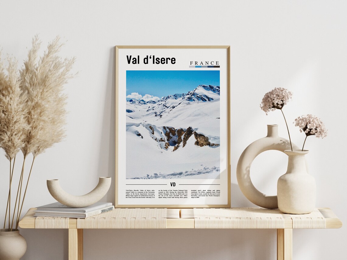 Val Disere Minimal Travel Poster, Oil Painting - Image 5