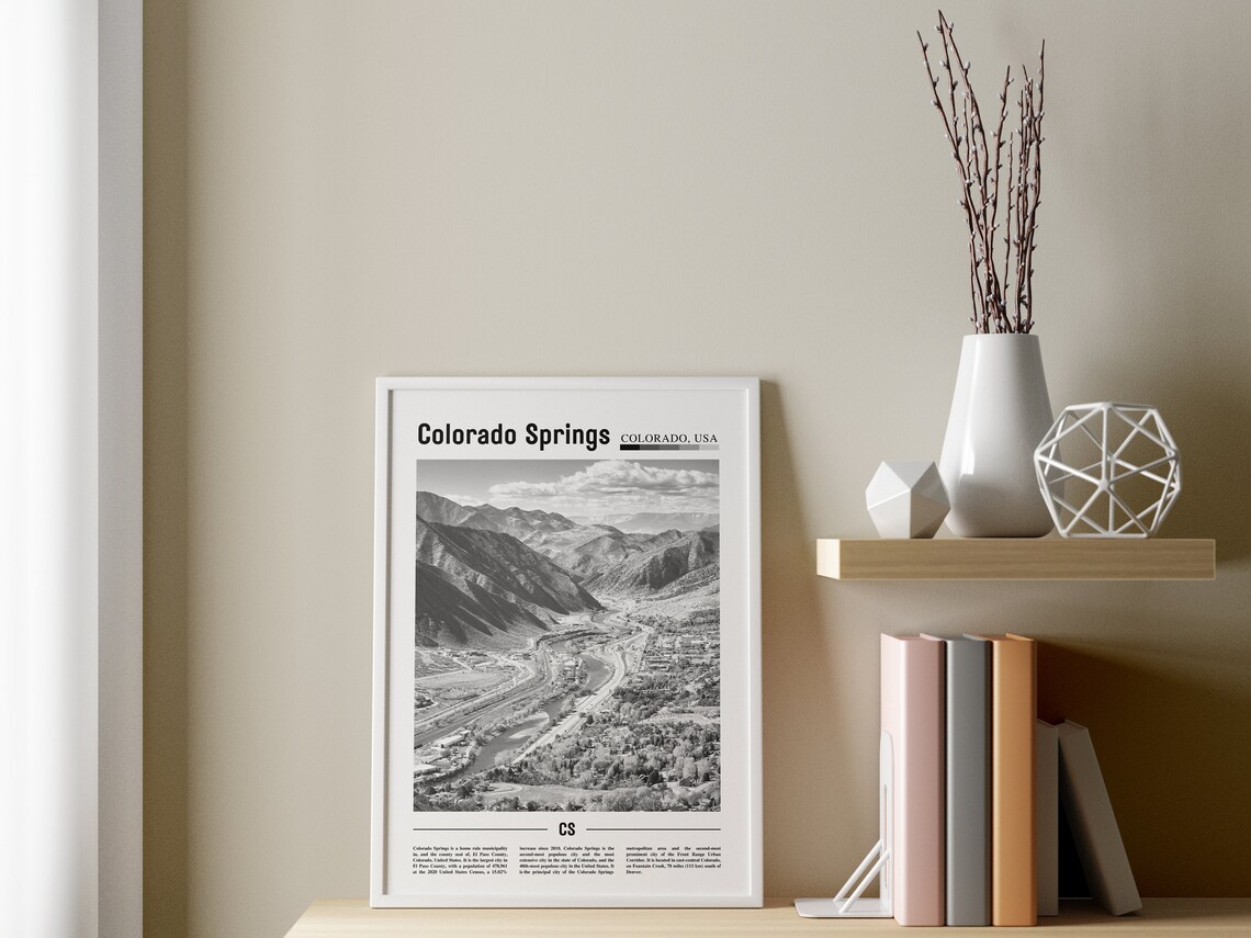 Colorado Springs Black And White Travel Poster - Image 3