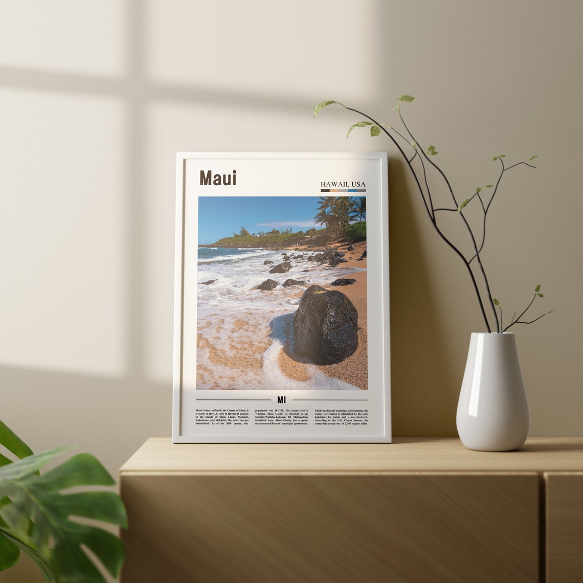 Maui Print Maui Poster Maui Wall Art Oil Painting Poster Colorful City Print City Artwork Travel Artwork Travel Wall Art Beach Print - Image 2