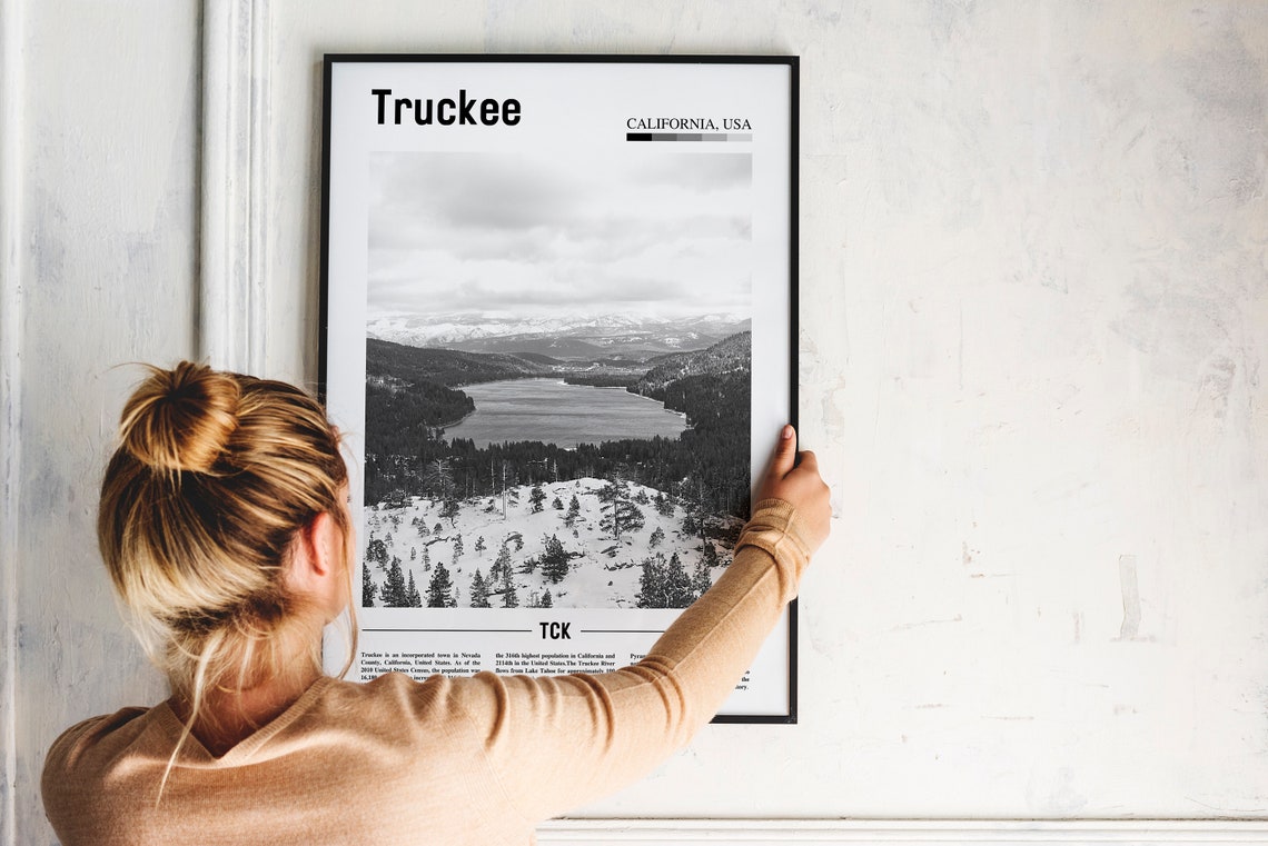 Truckee Print Black And White Truckee Poster Truckee Wall Art Travel Poster City Artwork Travel Artwork Travel Wall Art City Art Print - Image 4