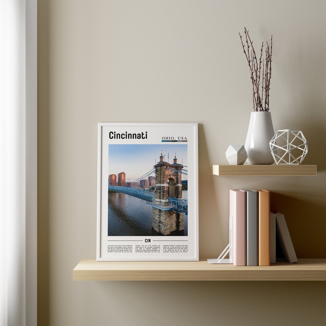 Cincinnati Print Cincinnati Poster Cincinnati Wall Art United States Photo United States Poster United States Print Travel Poster - Image 2