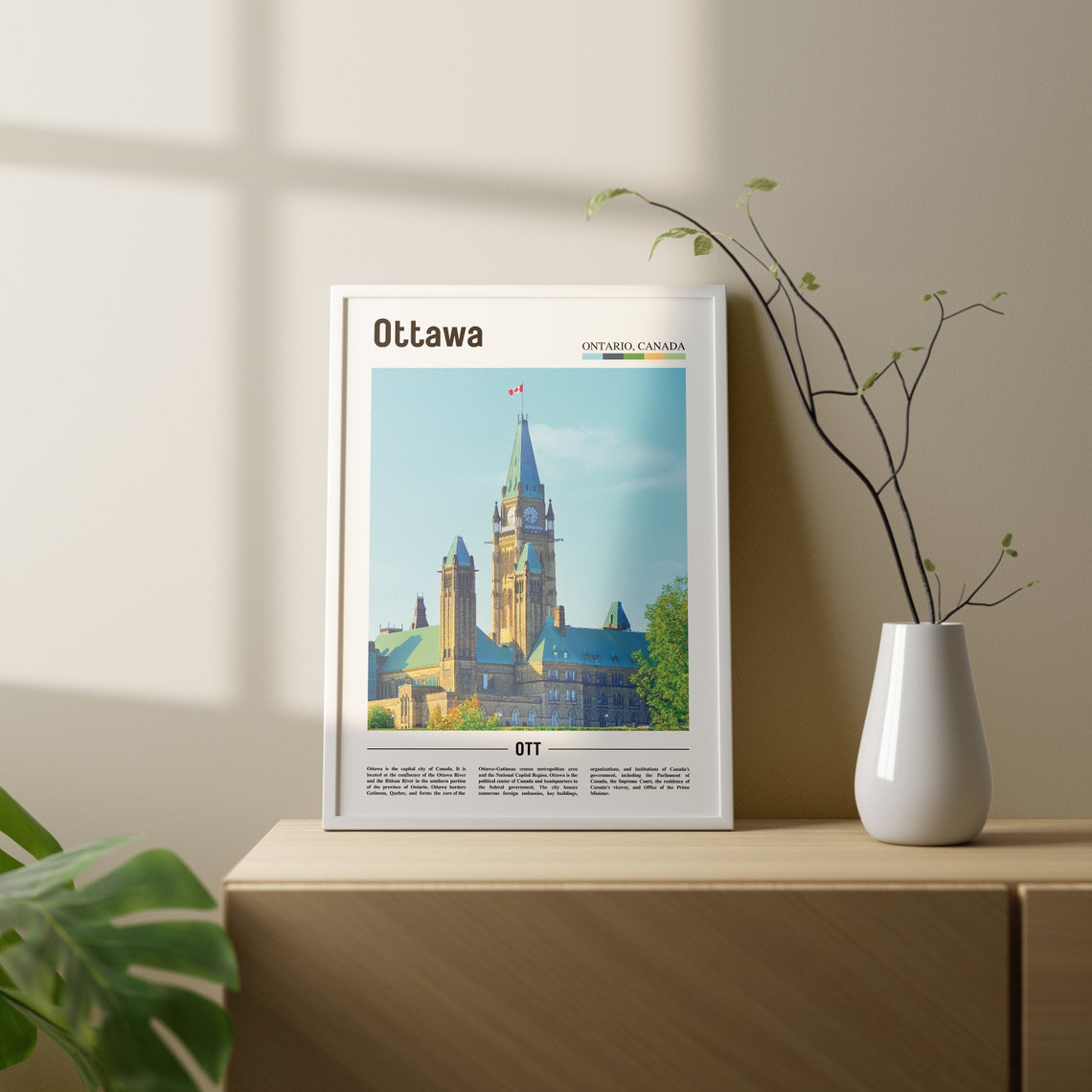 Ottawa Print Ottawa Poster Ottawa Wall Art Oil Painting Poster Colorful City Print City Artwork Travel Artwork Travel Wall Art - Image 2
