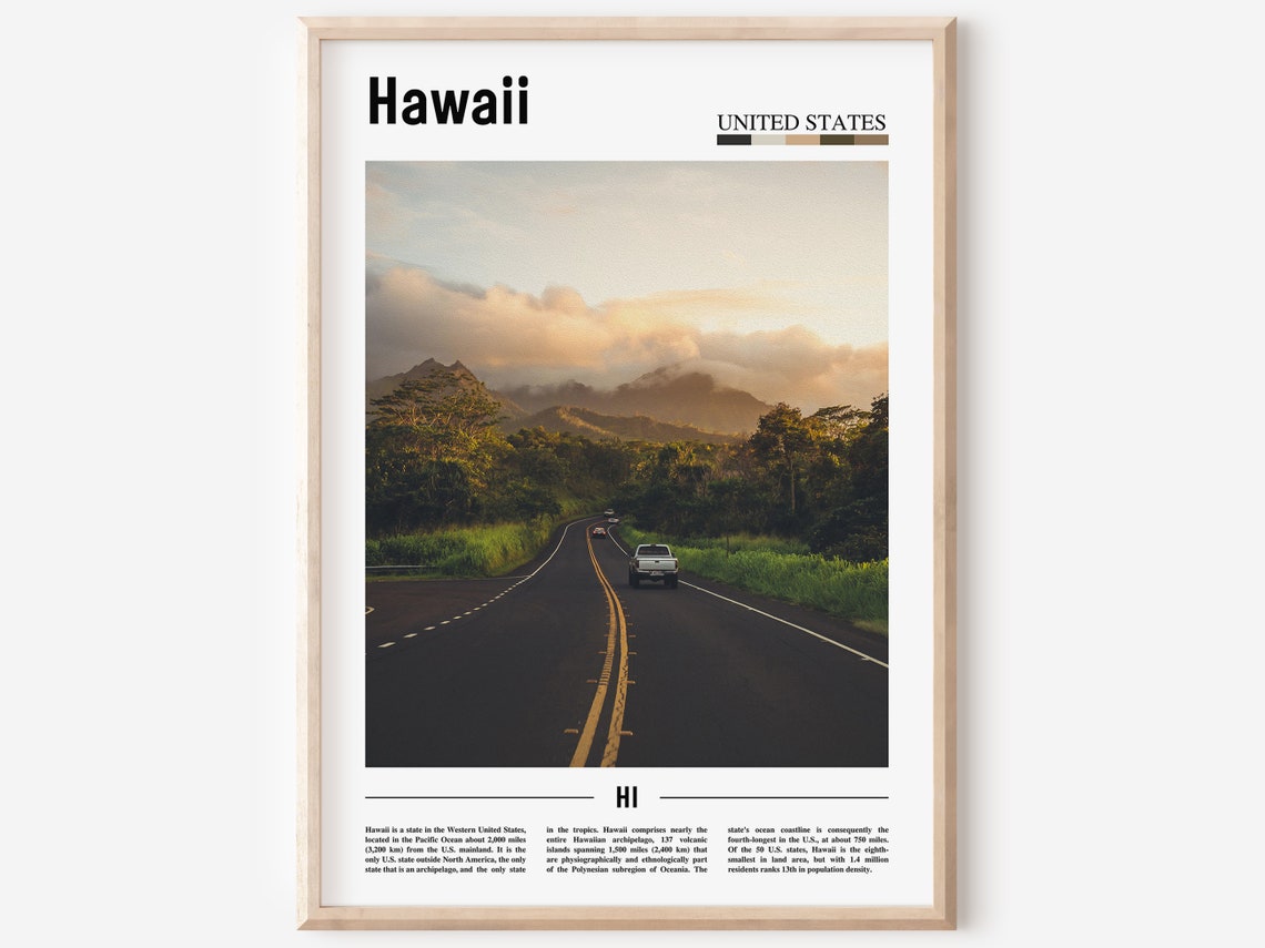 Hawaii Poster Hawaii Print Hawaii Wall Art United States Photo United States Poster United States Print Travel Poster