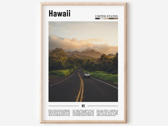 Hawaii Poster Hawaii Print Hawaii Wall Art United States Photo United States Poster United States Print Travel Poster