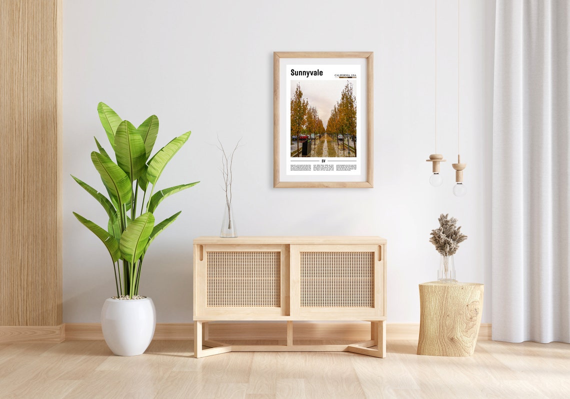 Sunnyvale Print Sunnyvale Poster Sunnyvale Wall Art Minimal Travel Print Minimal City Poster Travel Destination Oil Painting Poster - Image 4
