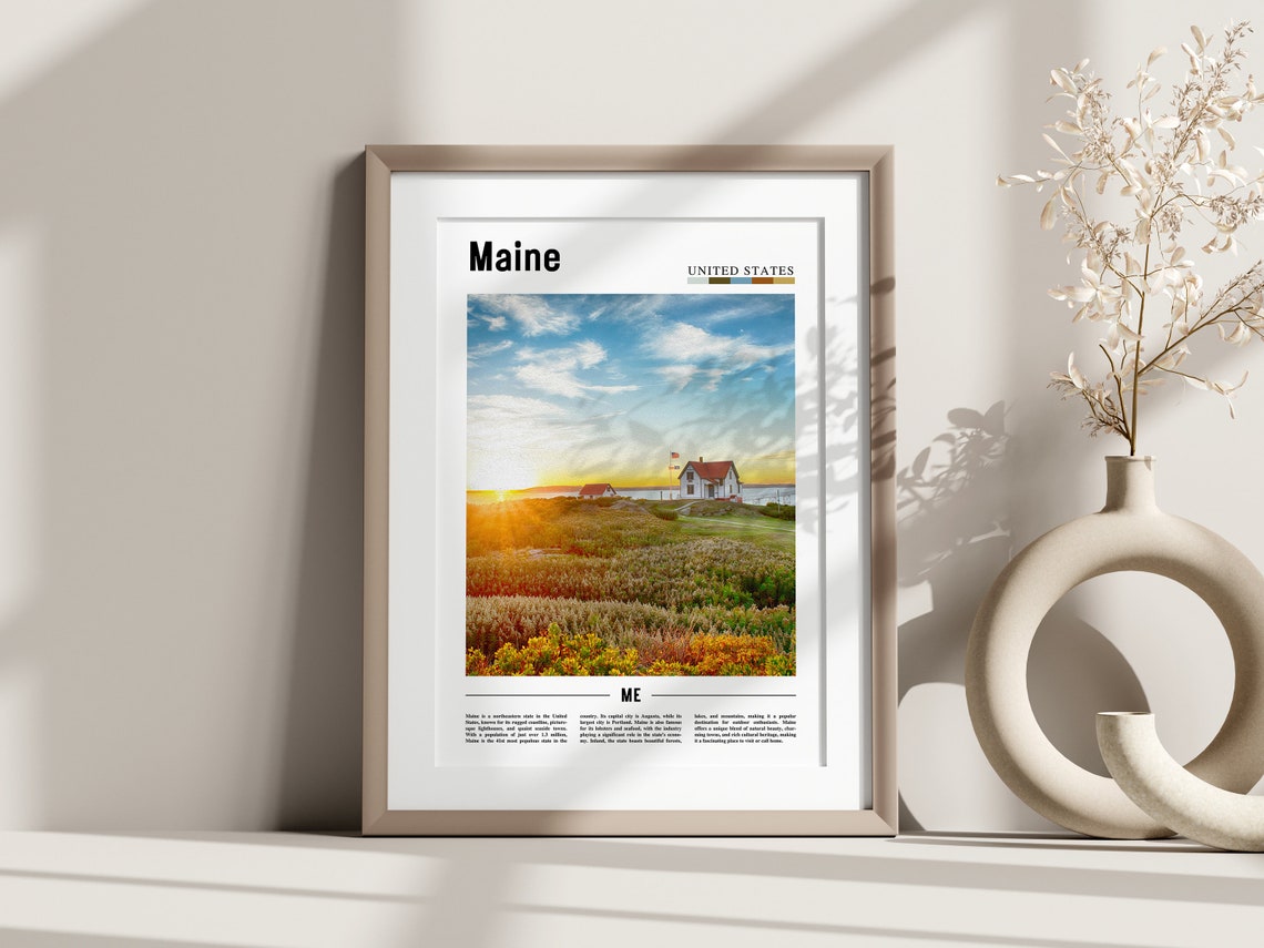 Maine Poster Maine Print Maine Wall Art United States Photo United States Poster United States Print - Image 2