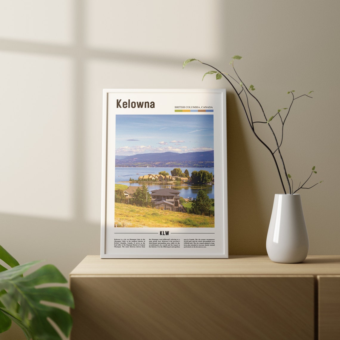 Kelowna Print Kelowna Poster Kelowna Wall Art Oil Painting Poster Colorful City Print City Artwork Travel Artwork Travel Wall Art - Image 2