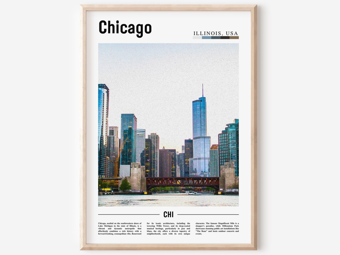 Chicago Print Chicago Poster Chicago Wall Art United States Photo United States Poster United States Print
