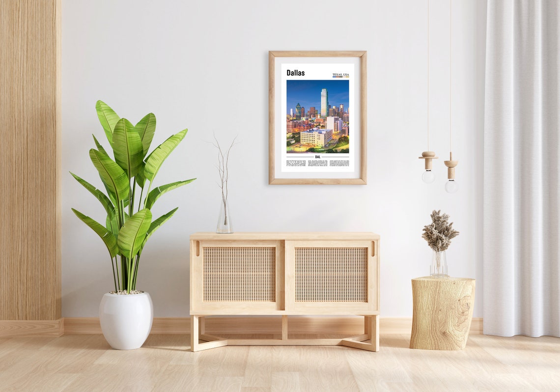 Dallas Print Dallas Poster Dallas Wall Art Oil Painting Poster Colorful City Print City Artwork Travel Artwork Travel Wall Art - Image 5