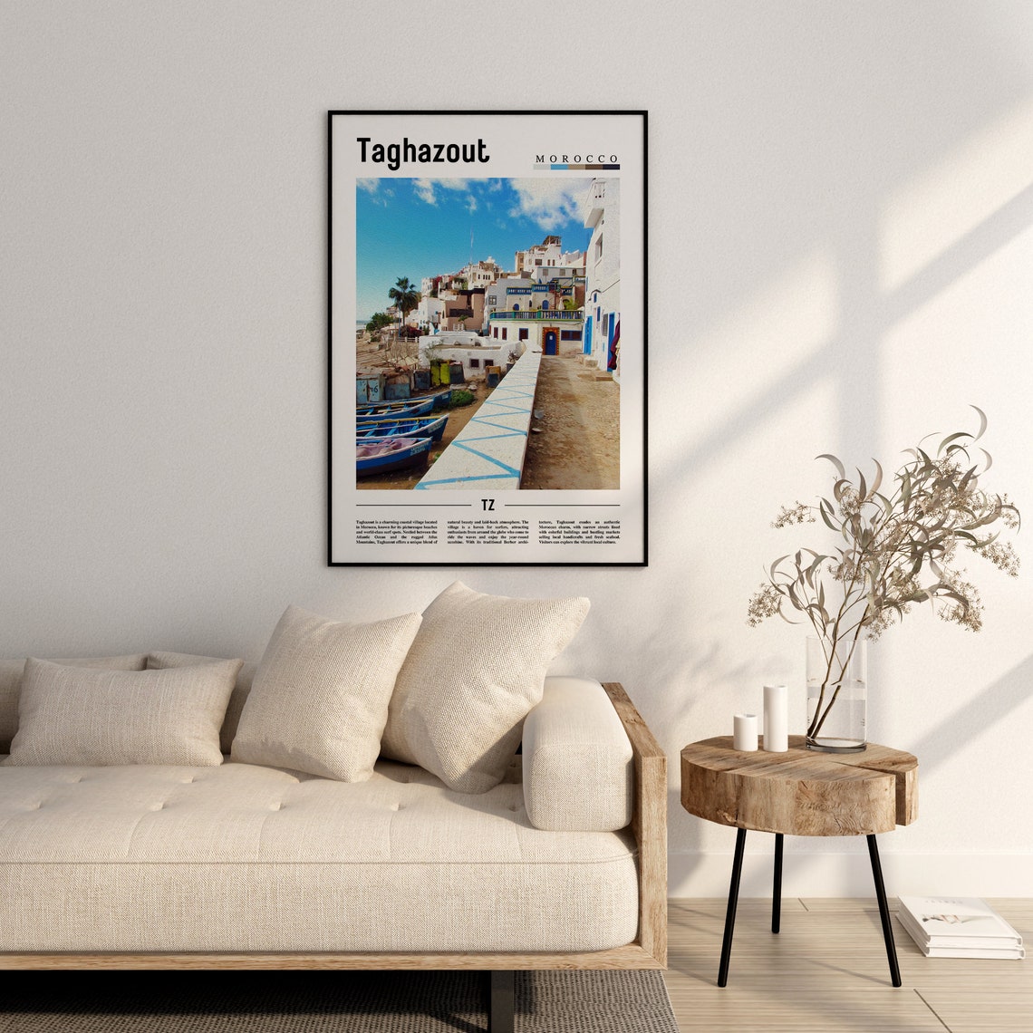 Taghazout Poster Taghazout Print Taghazout Wall Art Minimal Travel Print Travel Destination Oil Painting Poster - Image 3