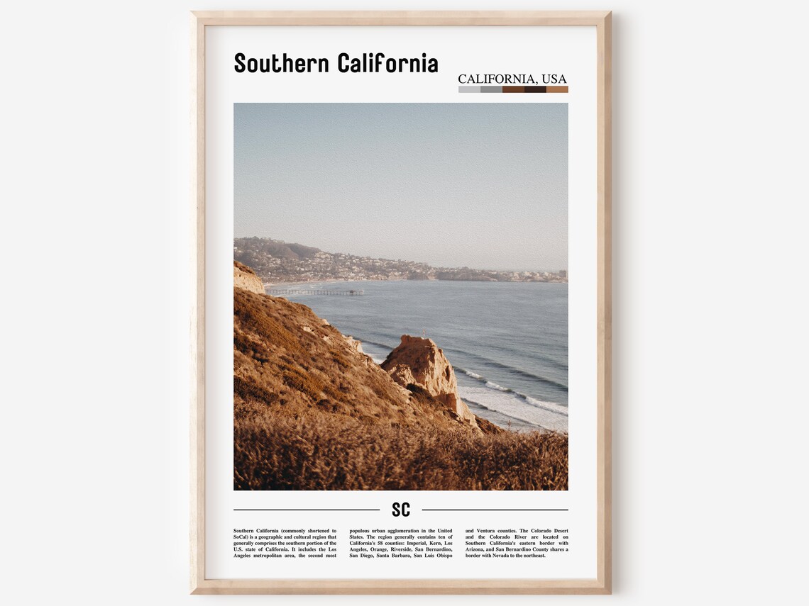 Southern California, Minimal Travel Poster