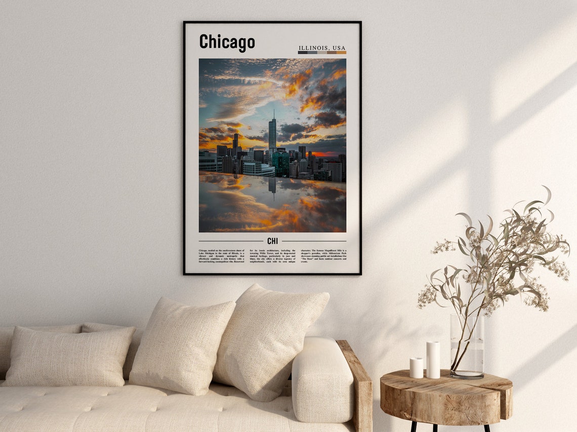 Chicago Print Chicago Poster Chicago Wall Art United States Photo United States Poster United States Print - Image 2