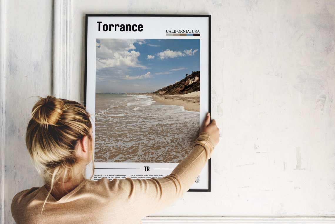 Torrance Print Torrance Poster Torrance Wall Art Minimal Travel Print Minimal City Poster Travel Destination Print Oil Painting Poster - Image 5