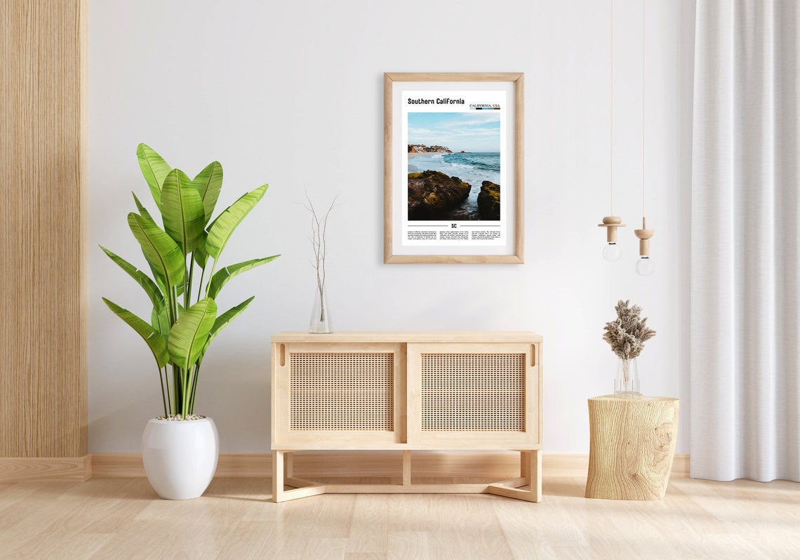 Southern California Poster Southern California Print Southern California Wall Art Minimal Travel Print Oil Painting Poster - Image 3