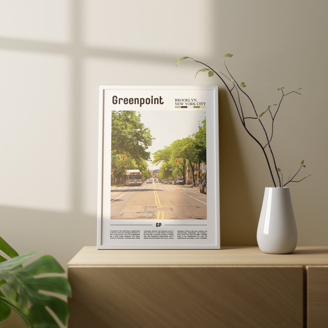 Greenpoint Print Greenpoint Poster Greenpoint Wall Art Oil Painting Poster Colorful City Print City Artwork Travel Artwork Travel Art - Image 2