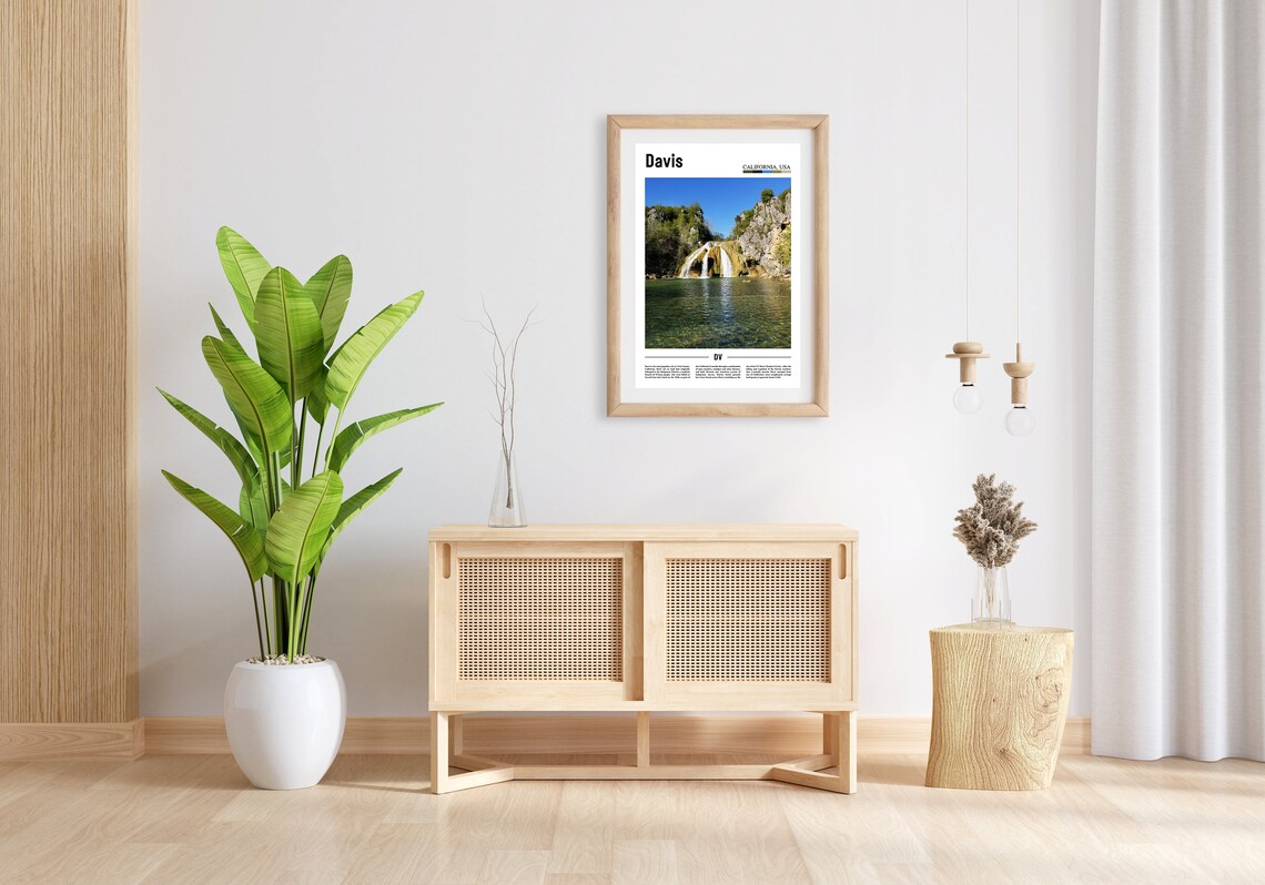 Davis Print Davis Poster Davis Wall Art Minimal Travel Print Minimal City Poster Travel Destination City Print Oil Painting Poster - Image 3