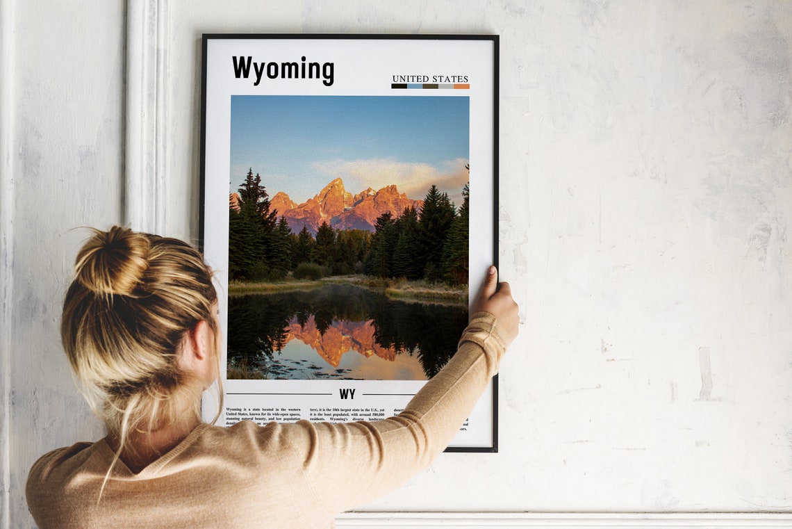 Wyoming Poster Wyoming Print Wyoming Wall Art United States Photo United States Poster United States Print - Image 5