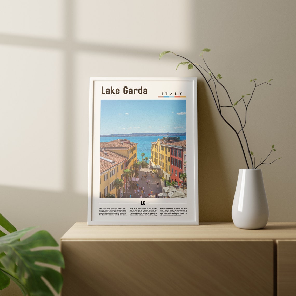 Lake Garda Print Lake Garda Poster Lake Garda Wall Art Oil Painting Poster Colorful City Print City Artwork Travel Artwork Travel Art - Image 3