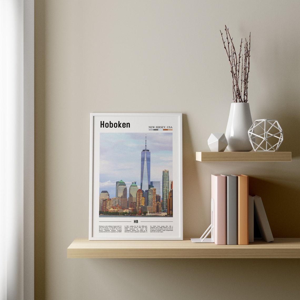 Hoboken Print Hoboken Poster Hoboken Wall Art Oil Painting Poster Colorful City Print City Artwork Travel Artwork Travel Wall Art - Image 3