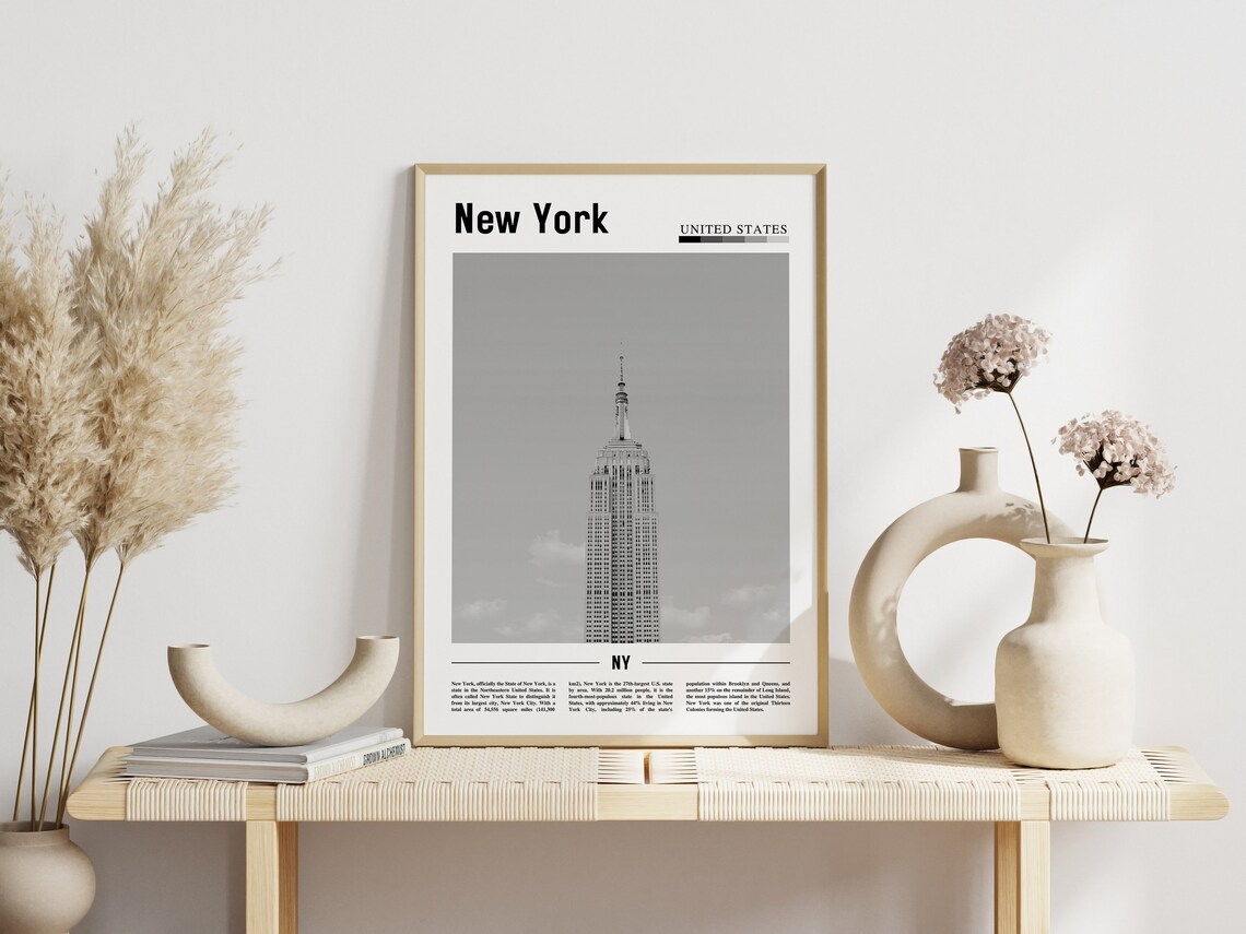 New York Minimal Travel Poster, Black And White - Image 6