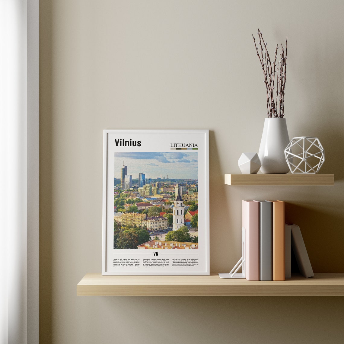 Vilnius Print Vilnius Poster Vilnius Wall Art Oil Painting Poster Colorful City Print City Artwork Travel Artwork Travel Wall Art - Image 3