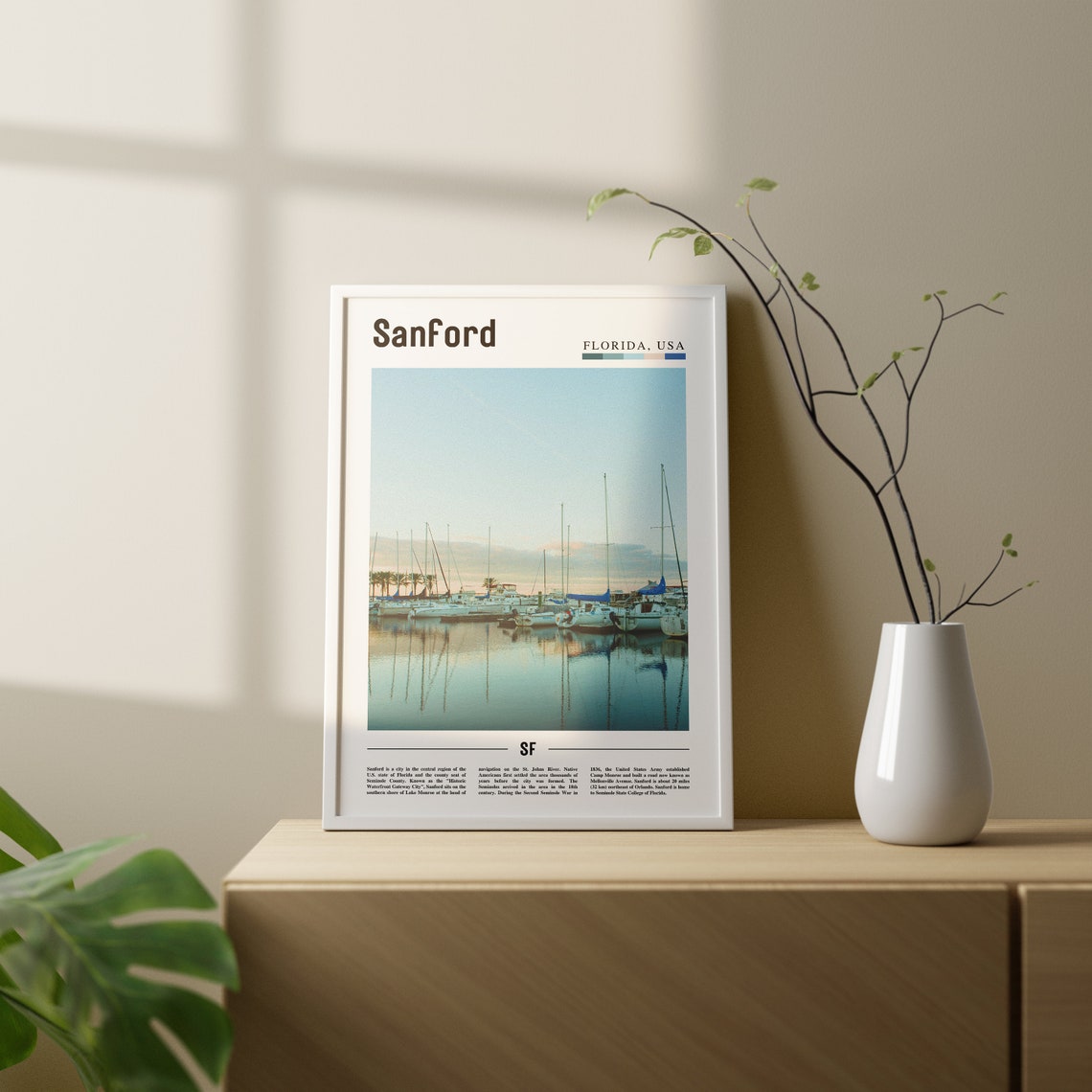 Sanford Print Sanford Poster Sanford Wall Art Oil Painting Poster Colorful City Print City Artwork Travel Artwork Travel Wall Art - Image 2