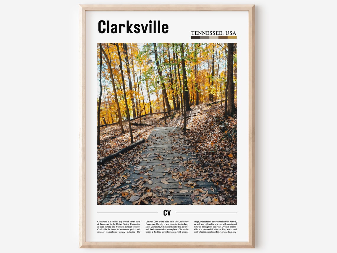 Clarksville Poster Clarksville Print Clarksville Wall Art United States Photo United States Poster United States Print