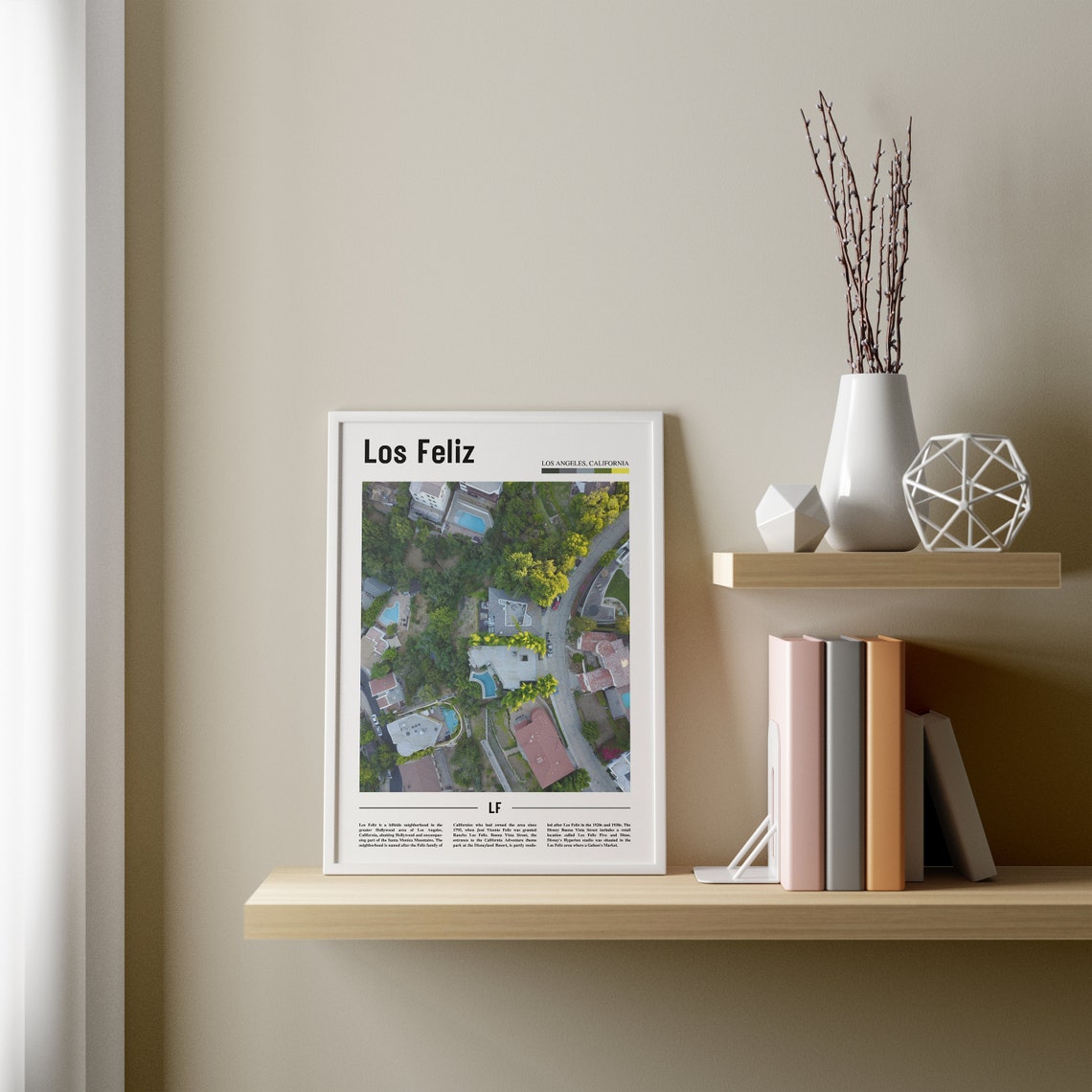 Los Feliz Print Los Feliz Poster Los Feliz Wall Art Minimal Travel Print Minimal City Poster Travel Destination Oil Painting Poster - Image 2