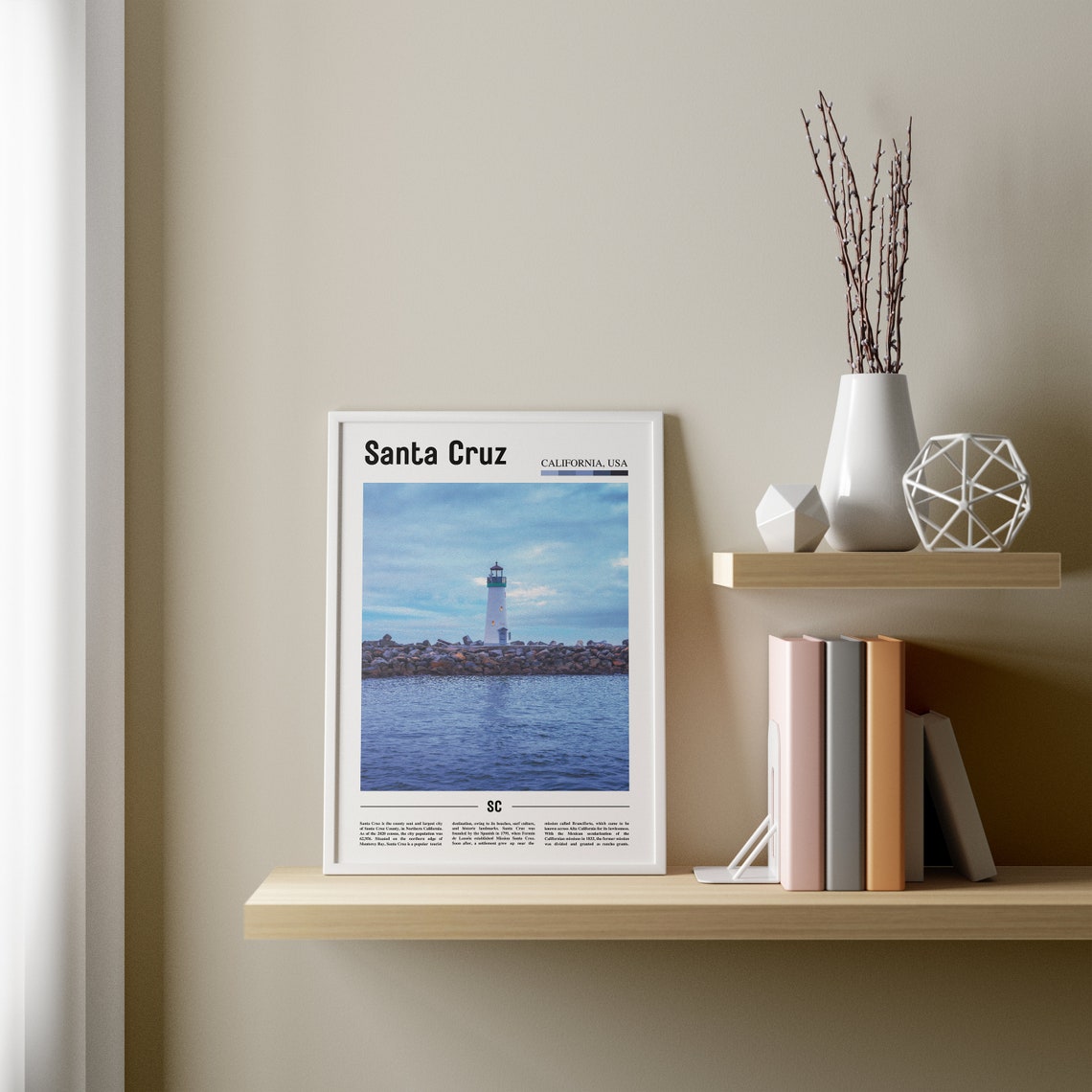 Santa Cruz Print Santa Cruz Poster Santa Cruz Wall Art Oil Painting Poster Colorful City Print City Artwork Travel Artwork Travel Art - Image 3