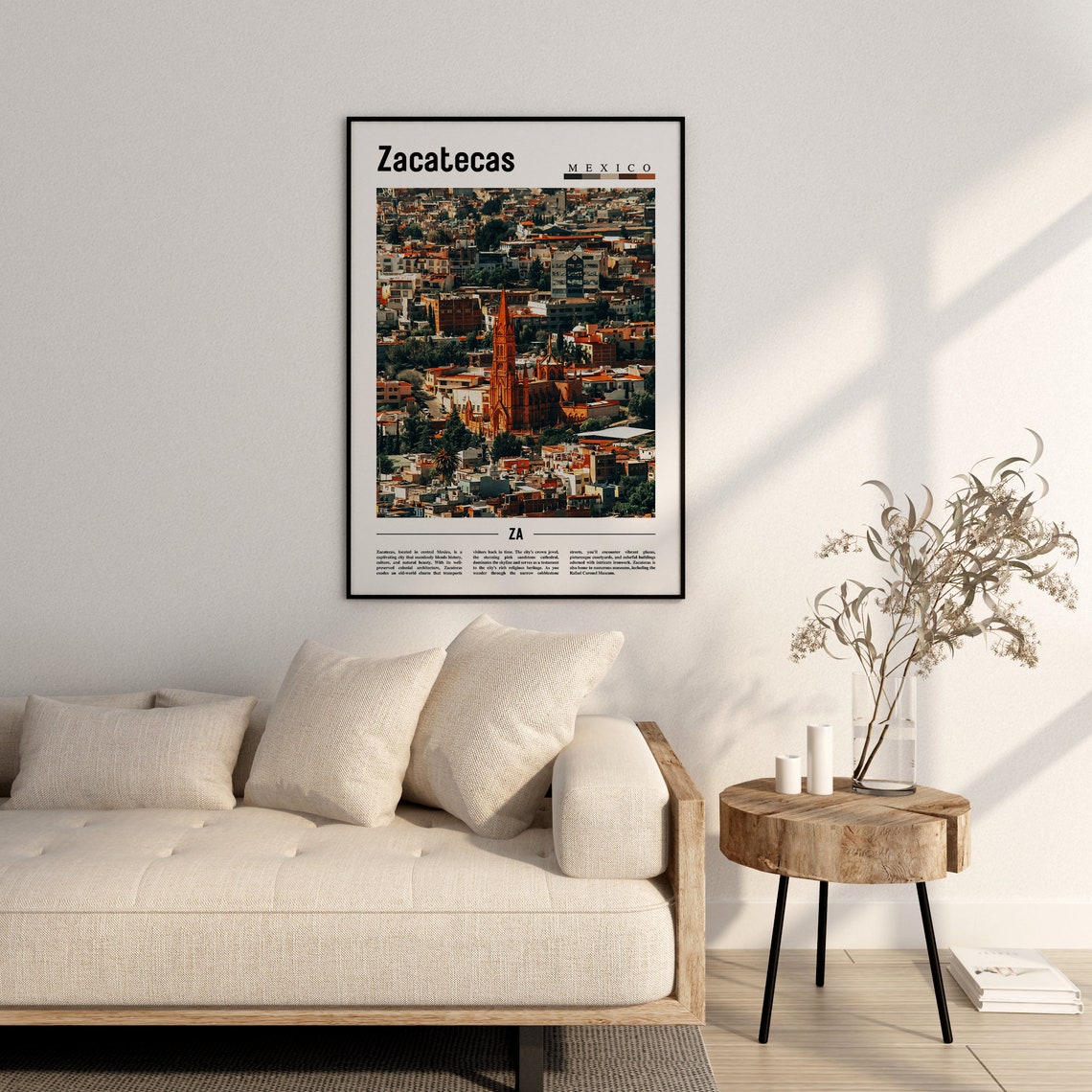 Zacatecas Poster Zacatecas Print Zacatecas Wall Art Minimal Travel Print Travel Destination Oil Painting Poster - Image 3