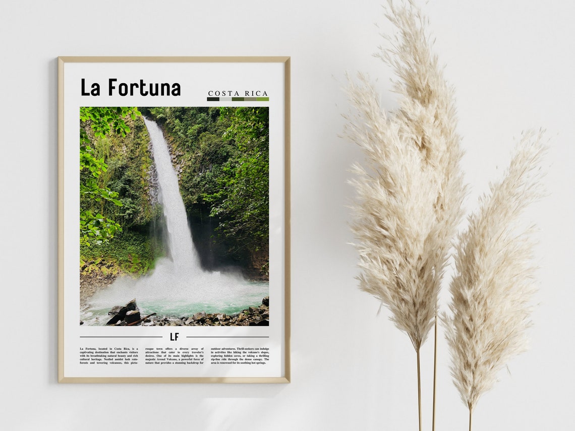 La Fortuna Poster La Fortuna Print La Fortuna Wall Art Central America Poster Central America Print Travel Poster - Image 4