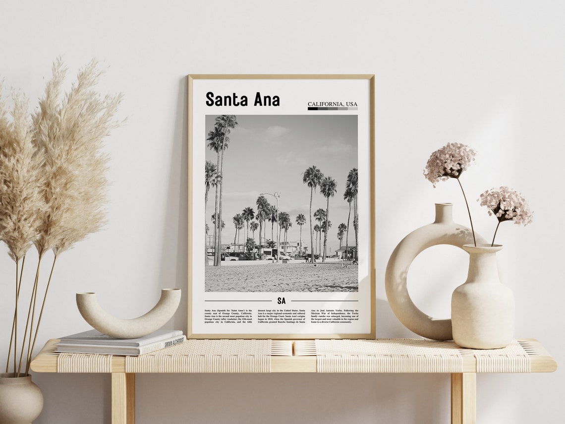 Santa Ana Poster Black And White Santa Ana Print Black And White Santa Ana Wall Art Minimal Travel Print Travel Poster - Image 6
