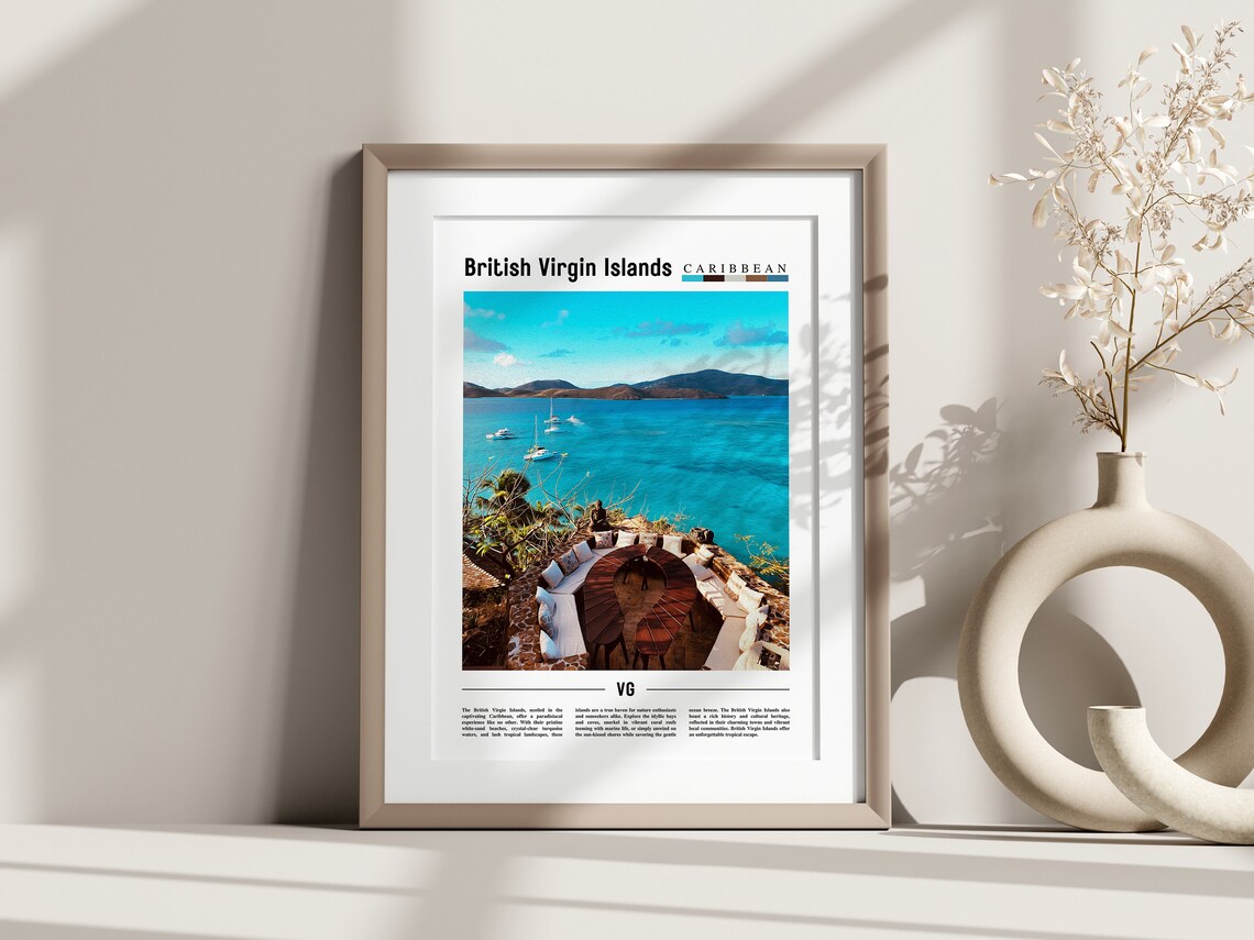 British Virgin Islands Minimal Travel Art Print - Image 3