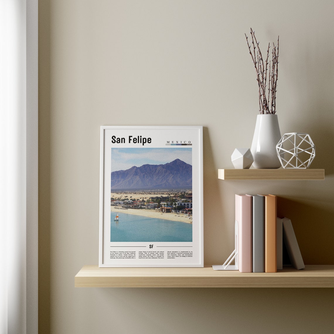 San Felipe Poster San Felipe Print San Felipe Wall Art Minimal Travel Print Travel Destination Oil Painting Poster - Image 4