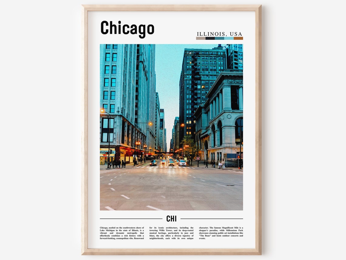 Chicago Print Chicago Poster Chicago Wall Art United States Photo United States Poster United States Print