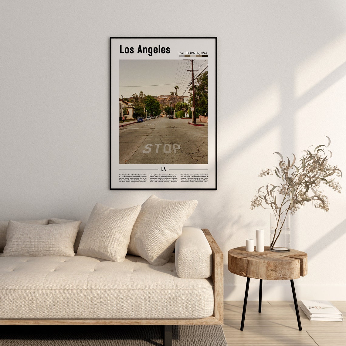 Los Angeles Print Los Angeles Poster Los Angeles Wall Art Minimal Travel Print Minimal City Poster Oil Painting Poster - Image 2