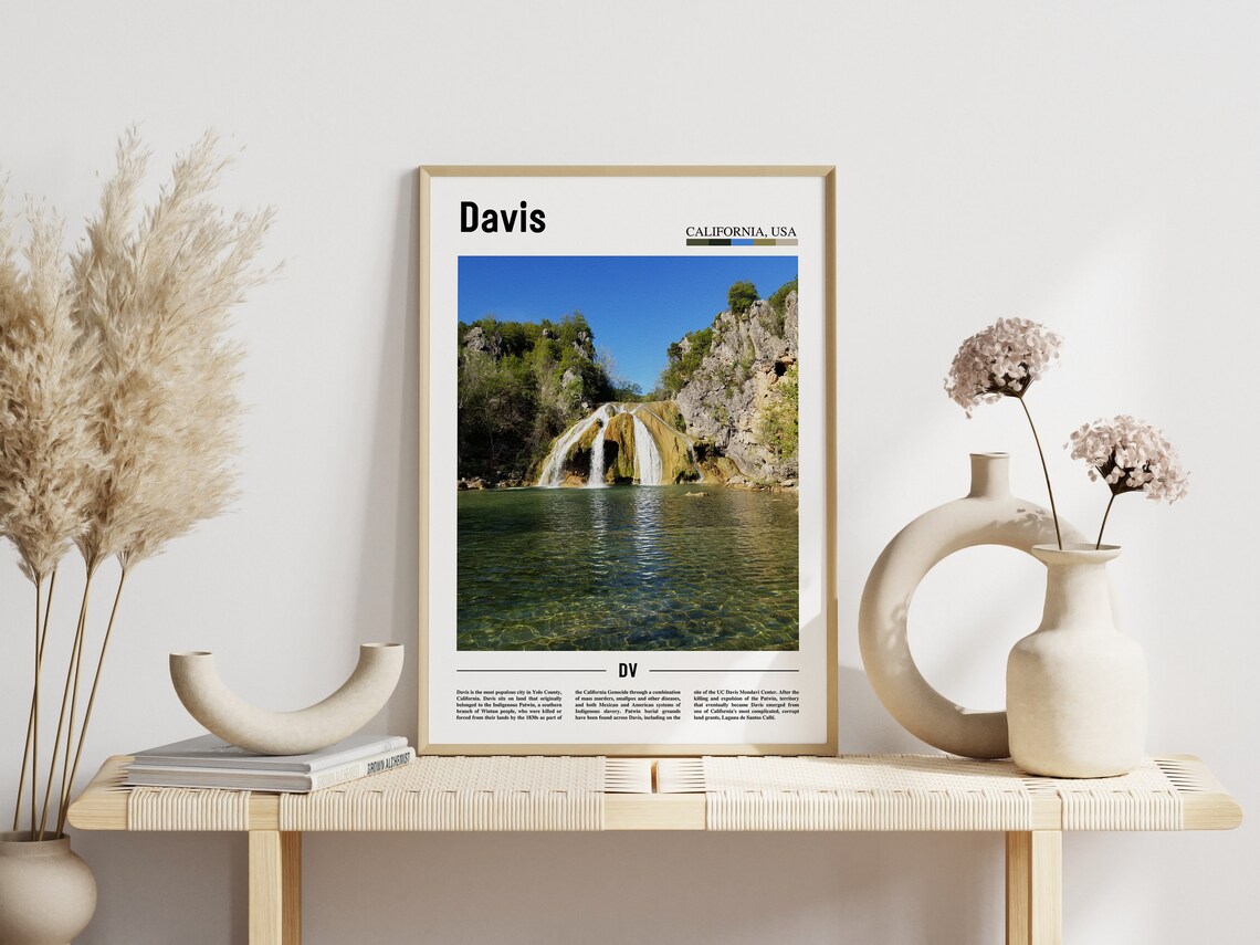 Davis Print Davis Poster Davis Wall Art Minimal Travel Print Minimal City Poster Travel Destination City Print Oil Painting Poster - Image 5