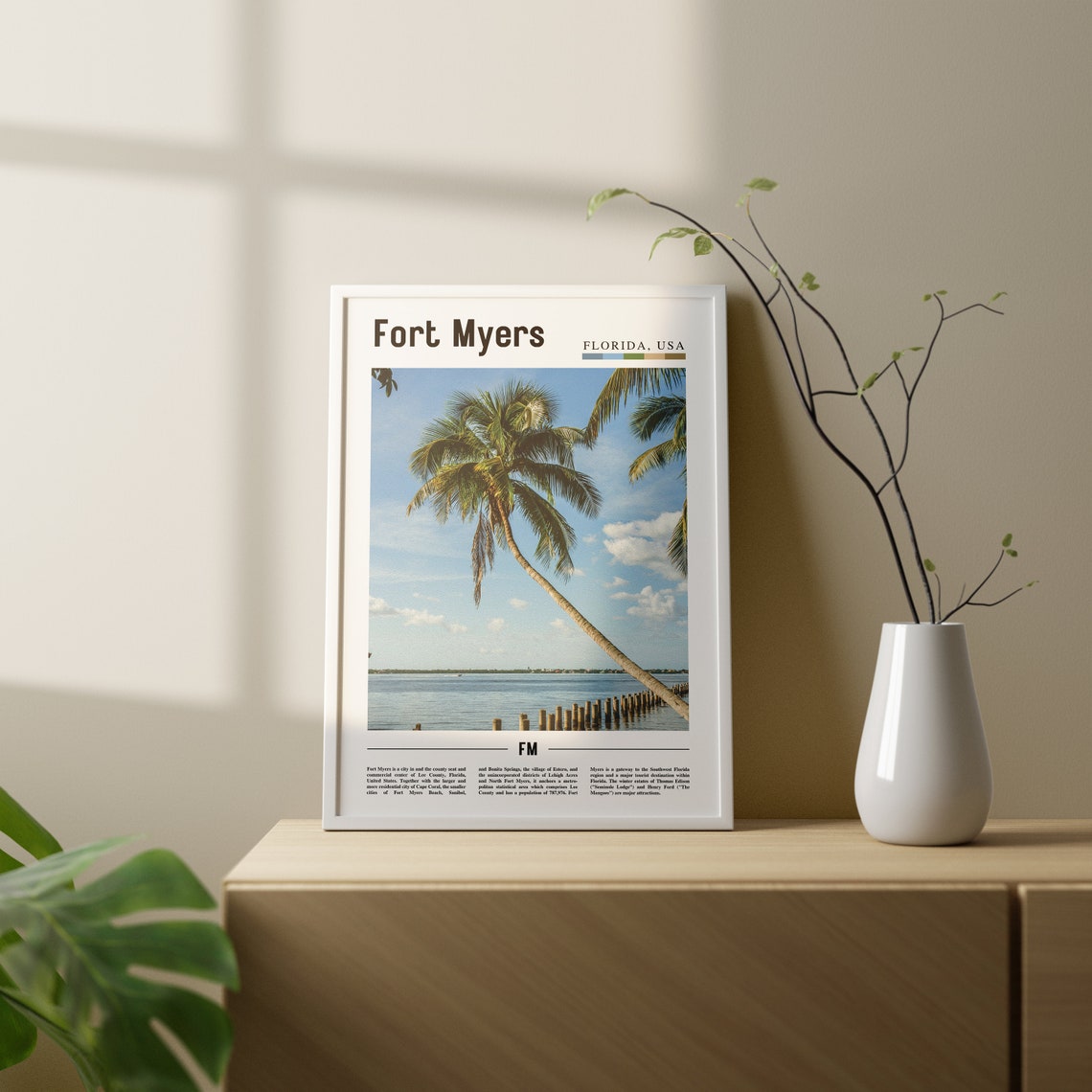Fort Myers Print Fort Myers Poster Fort Myers Wall Art Oil Painting Poster Colorful City Print City Artwork Travel Artwork Travel Art - Image 2