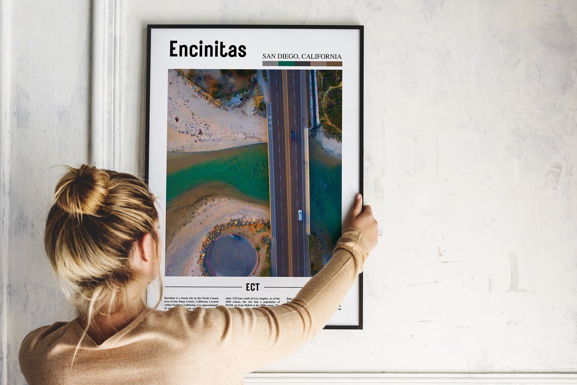 Encinitas Travel Poster, Colorful City Artwork - Image 4