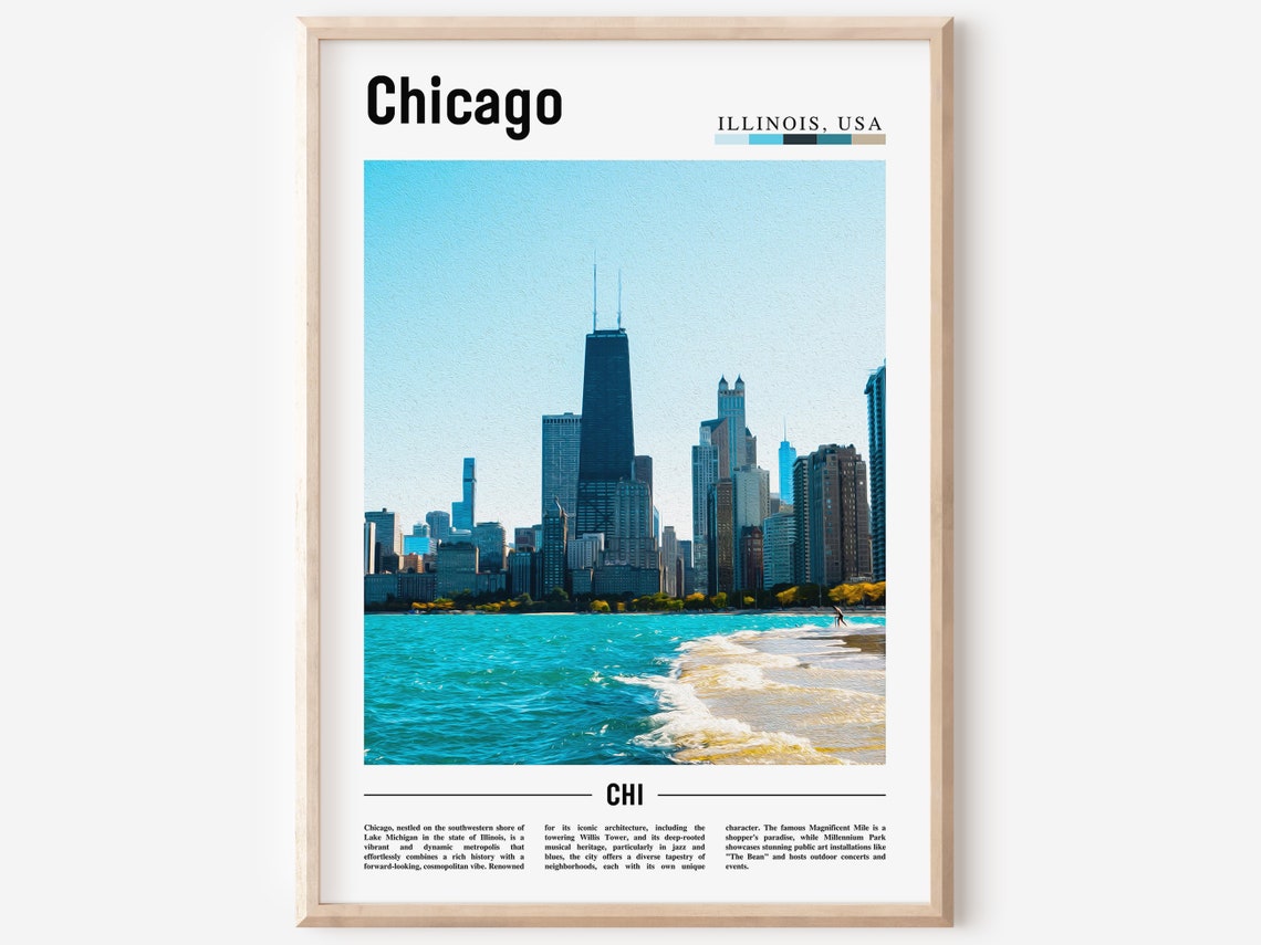 Chicago Print Chicago Poster Chicago Wall Art United States Photo United States Poster United States Print