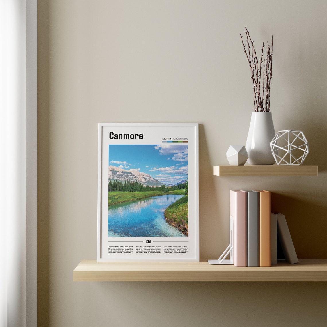 Canmore Print Canmore Poster Canmore Wall Art Oil Painting Poster Colorful City Print City Artwork Travel Artwork Travel Wall Art - Image 3